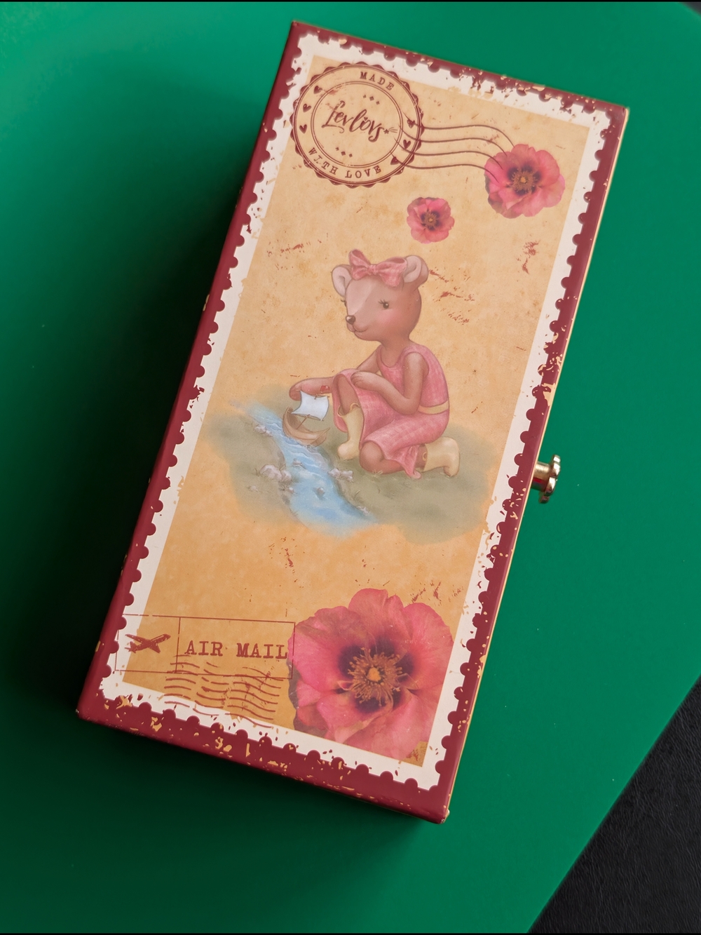 LevLov Plush Mouse in Stamp Box - Pink & Brown - Picture 2 of 9